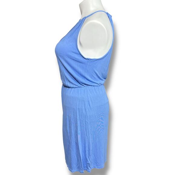 Old Navy Womens Blouson Dress Sleeveless Halter Top Knee Length Blue Large - Picture 6 of 10